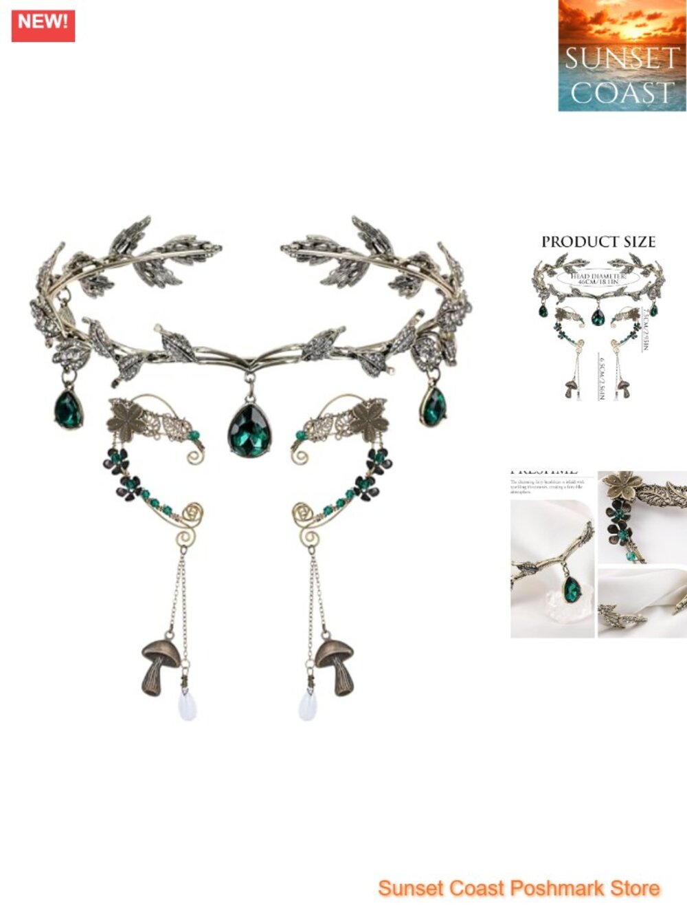 Adjustable Fairy Ear Cuffs & Headband Set for Cosplay Costume Accessories